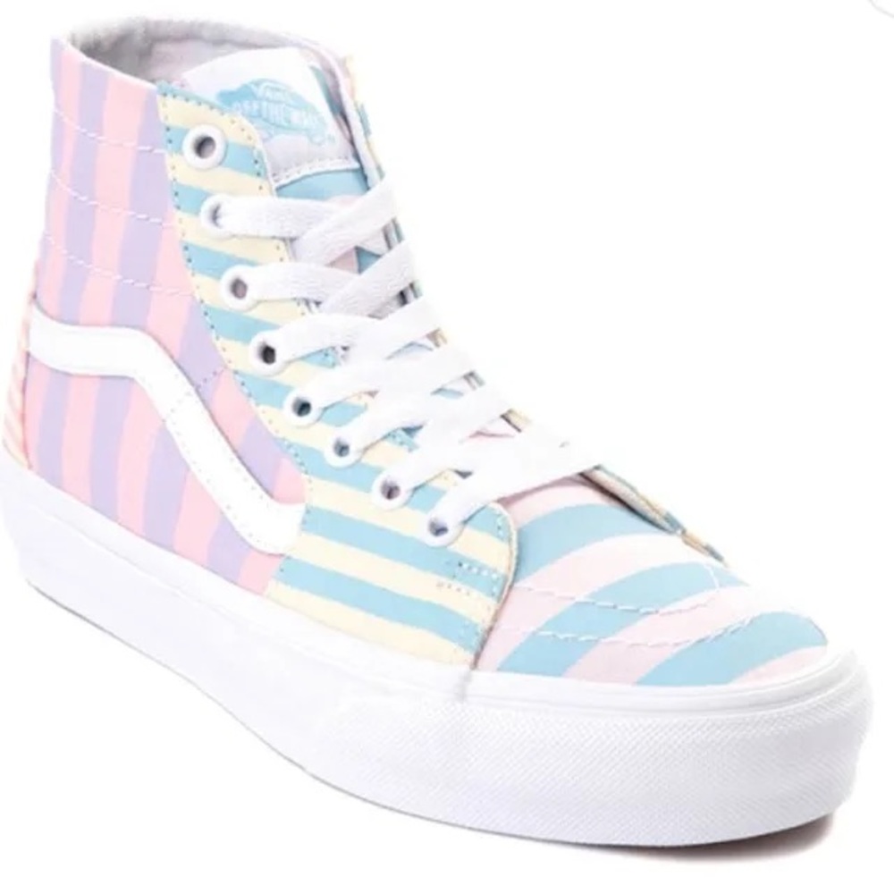 NWOT Vans Off The Wall Sk8-hi Top Stripped Multicolored Shoes